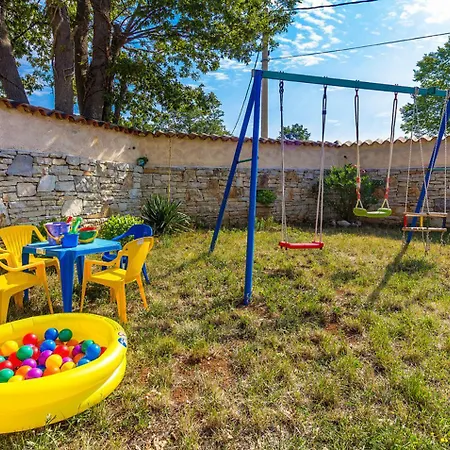 Boduleri For 9 People In Istria With Private Pool & Children Playground Villa Divsici